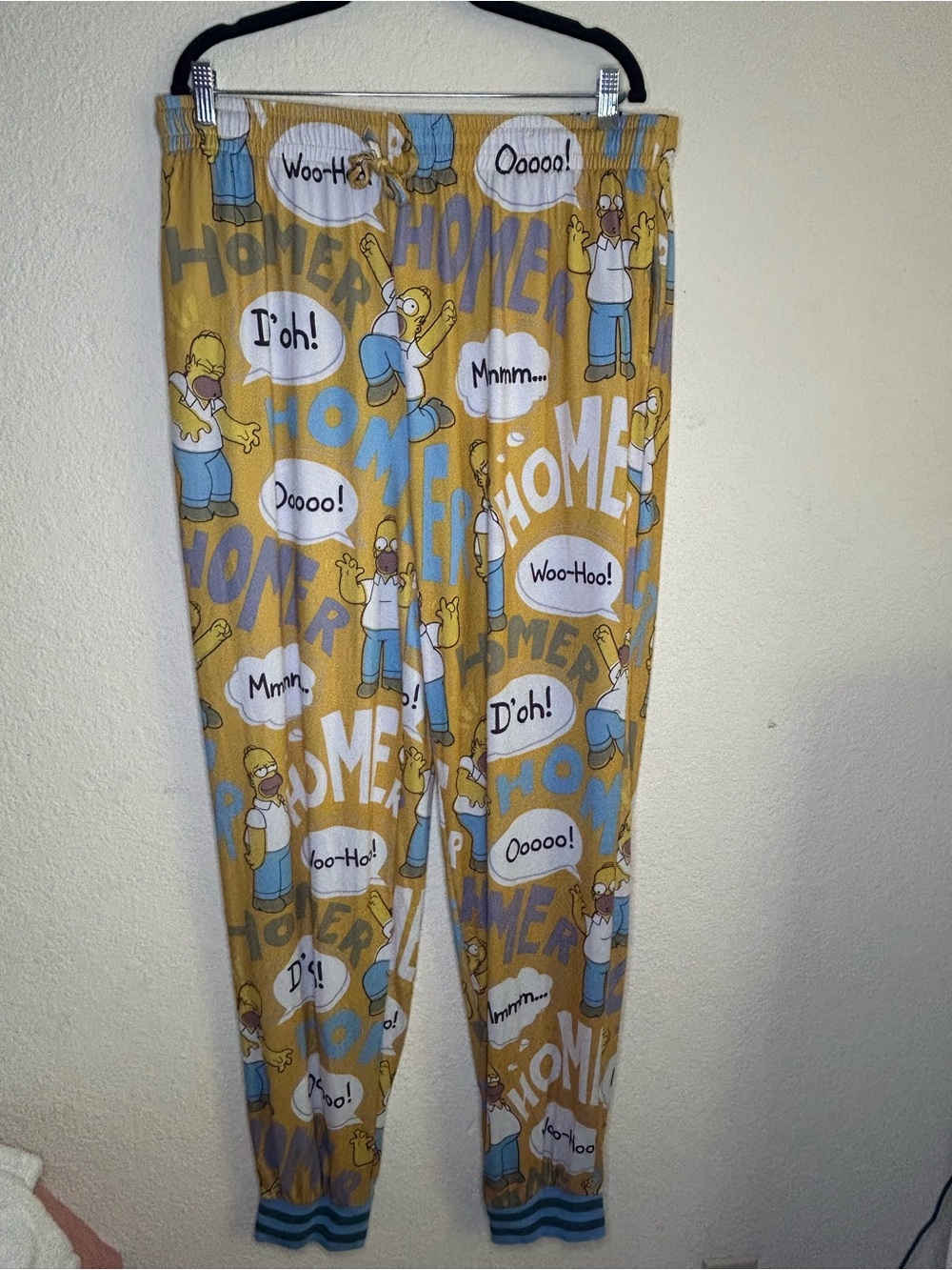 The Simpsons Homer Print Mens Yellow Doh Pajama‎ Pants Sleepwear VTG Lounge XXL